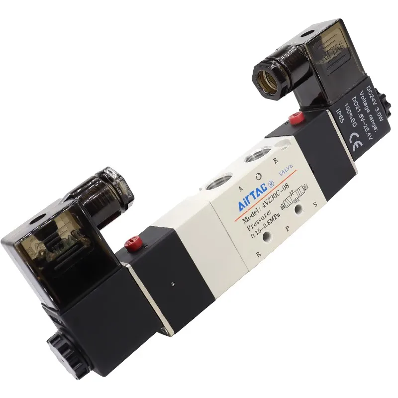 AirTac подлинный двухпозиционный пятиходовой электромагнитный клапан 4V210-08 4V220-08