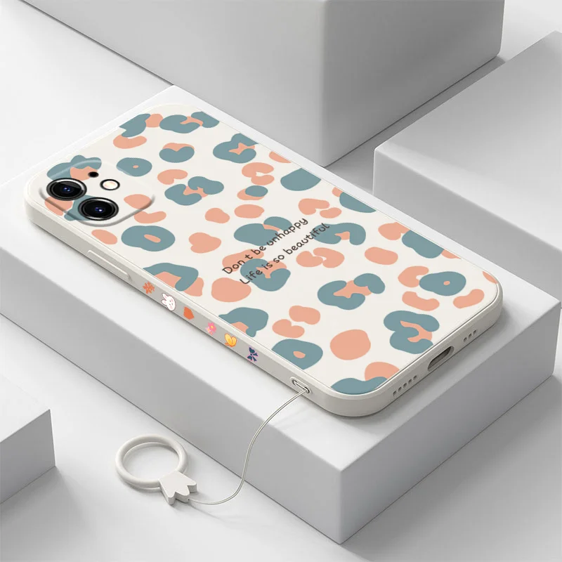 

Leopard Print Phone Case for iPhone 13 13Pro 12 12Pro 11 Pro X XS Max XR 7 8 Plus SE Fashion Anti-Fall Soft Protective Covers