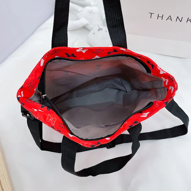 Disney Mickey Mouse Crossbody Bag for Kids Student School Tutorial Canvas Tote Bag Large Capacity Book Storage Shoulder Bag