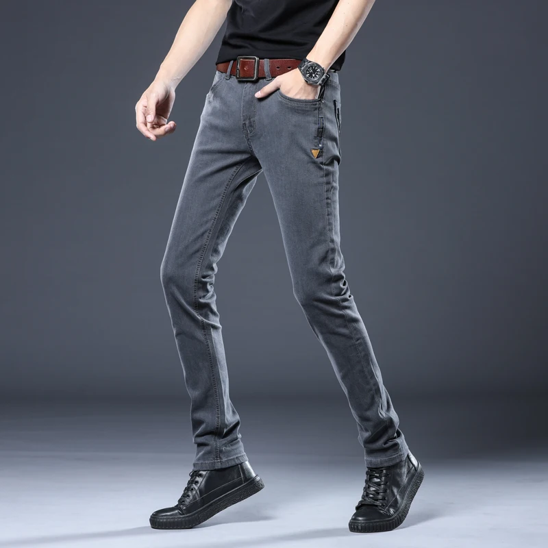 Thoshine Brand Spring Summer Men Thin Jeans Skinny Fit Fashion Comfortable Denim Pants Slim Fit Cowboy Trousers