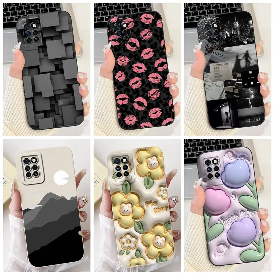 Чехол для Infinix Note 10 Pro X695 X695D модные окрашенные мягкие силиконовые чехлы телефона