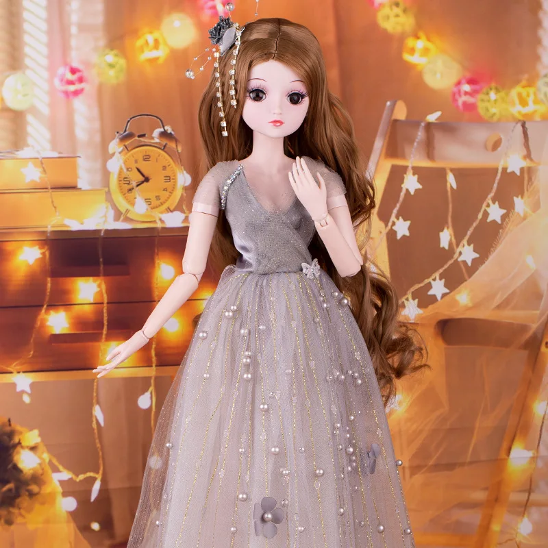 Фото 60 см навесная кукла 1/3 BJD 60 см Bjd Женские свадебные куклы Одевание принцессы Кукла Большие игрушки Набор принцессы Дети Игрушки для девочек Подарок №1