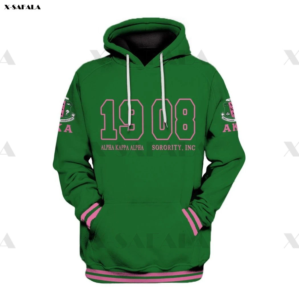 

2022 AKA 1908 Green Pattern Tattoo 3D Over Printed Hoodie Man Women Unisex Outwear Zipper Pullover Sweatshirt Casual