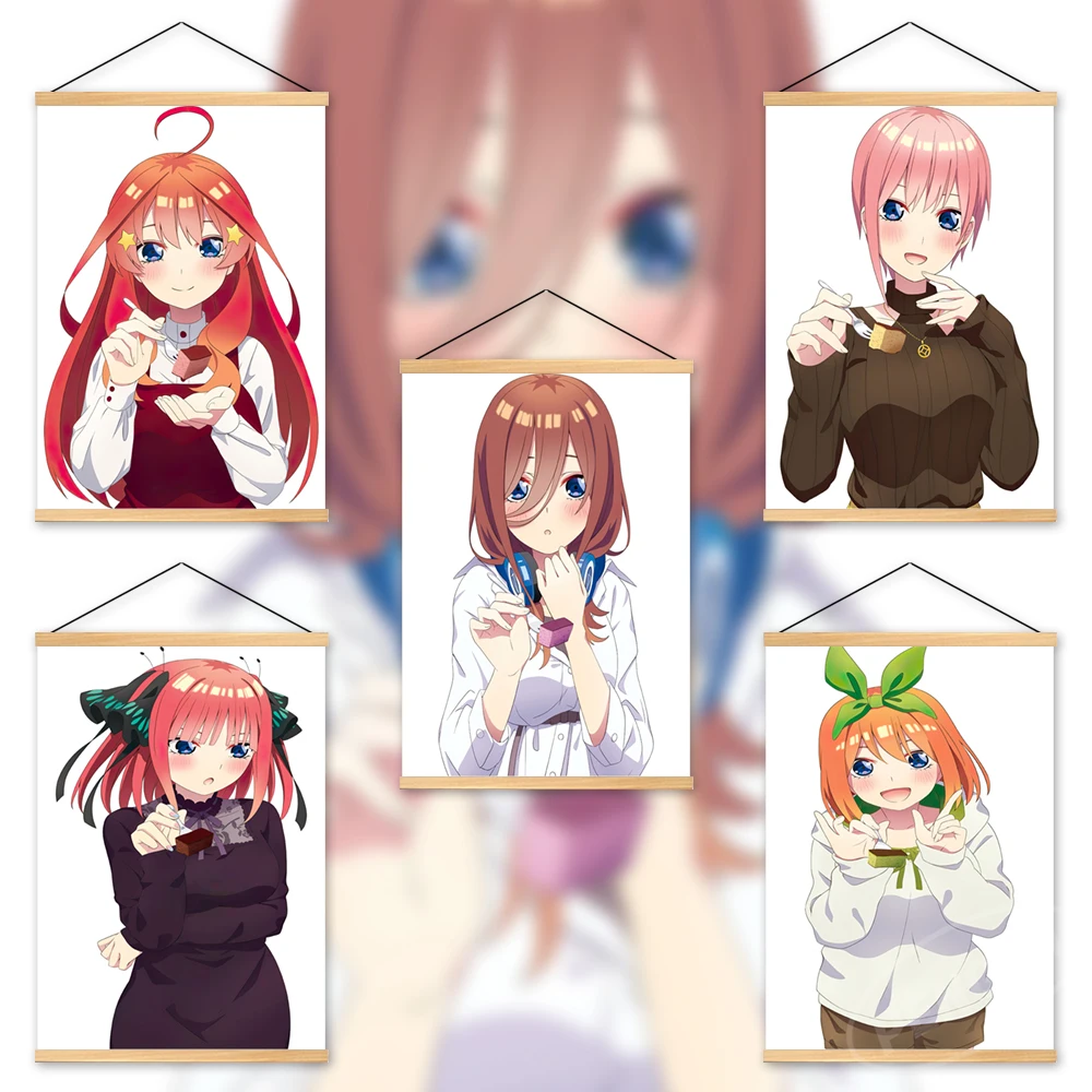 

Wall Artwork Pictures The Quintessential Quintuplets Mural Poster Wooden Kazuka Nakano Hanging Painting Canvas Print Home Decor