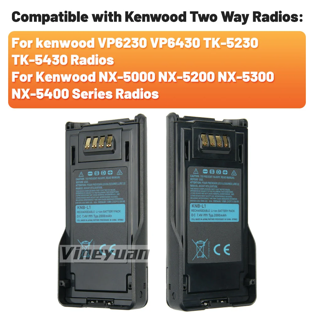 KNB-L1 2000 мАч 7 4 В сменный аккумулятор для Kenwood NX-5000 NX-5200 NX-5300 NX-5400 серии VP6430 VP6230 TK-5320