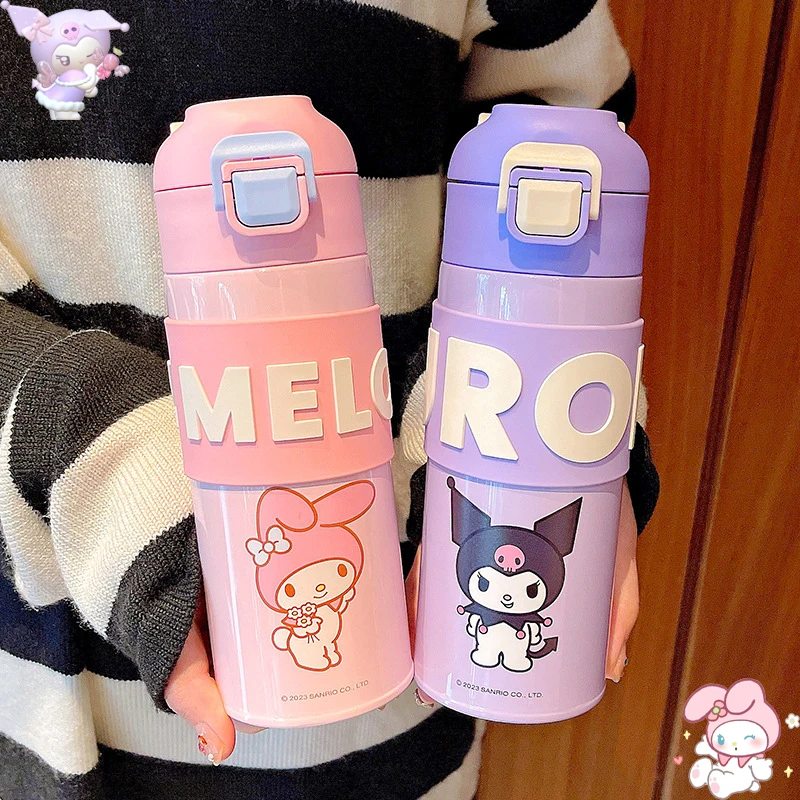 

400Ml/500Ml Sanrios My Melody Kuromi Thermos Mug Cute Cartoon 316 Stainless Steel Portable Travel Water Bottle Kawaii Cups Gift