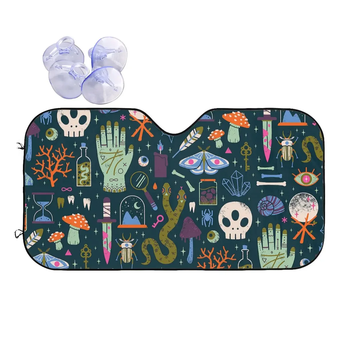 Солнцезащитный козырек в стиле ретро на Хэллоуин любопытства костяной череп Nazar