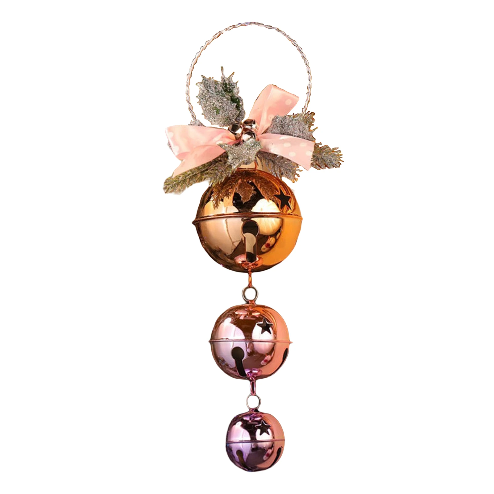 

Рождественские колокольчики, набор больших рождественских колокольчиков с бантом, декоративные подвесные украшения