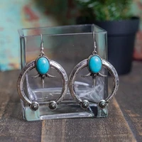 natural stone earrings womens drop eardrop gap hoop dangler bohemia nationality accessories wedding jewelry party gifts