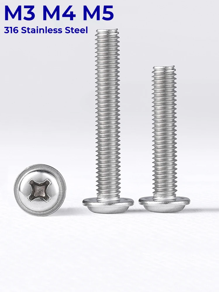 

Винты Phillips M3 M4 M5 316 с круглой головкой из нержавеющей стали, с насадками