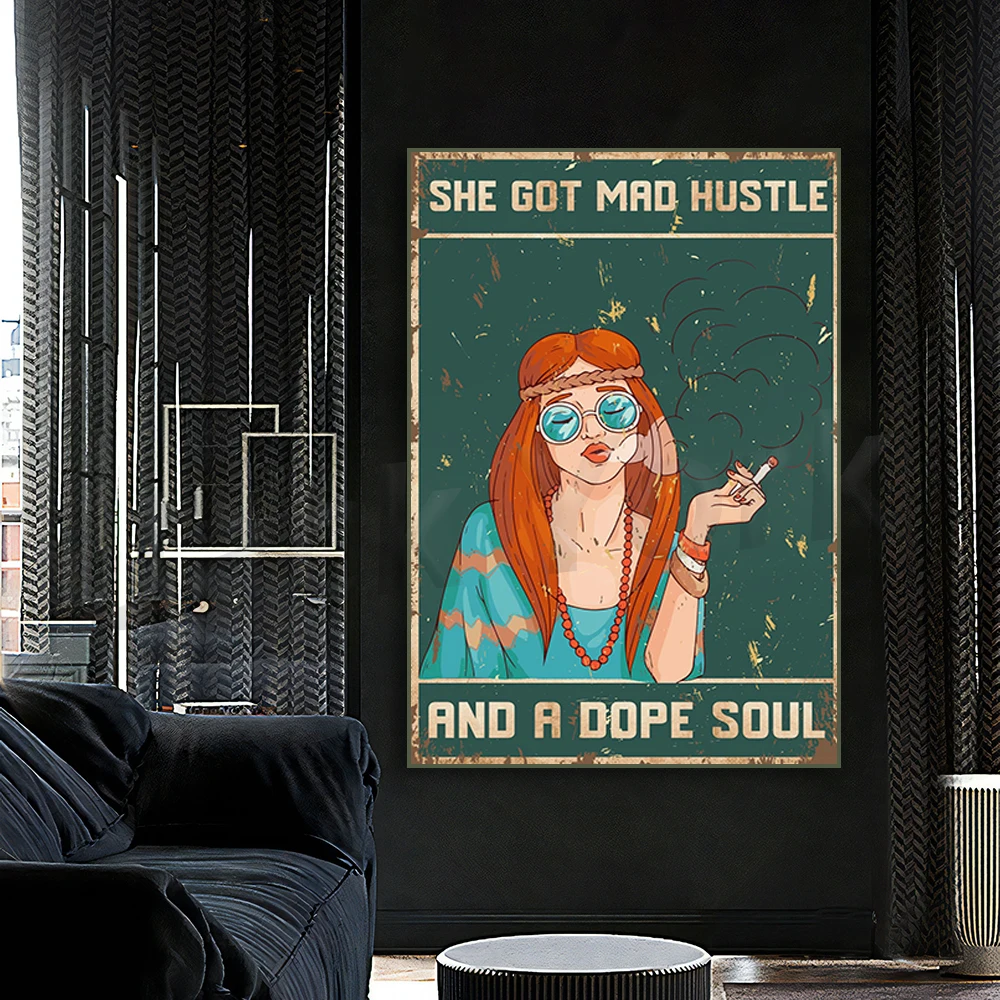 

She has crazy hustle and a dope soul-sucking decor blunt weed-sucking crazy hustle dope soul hippie boho wall decor