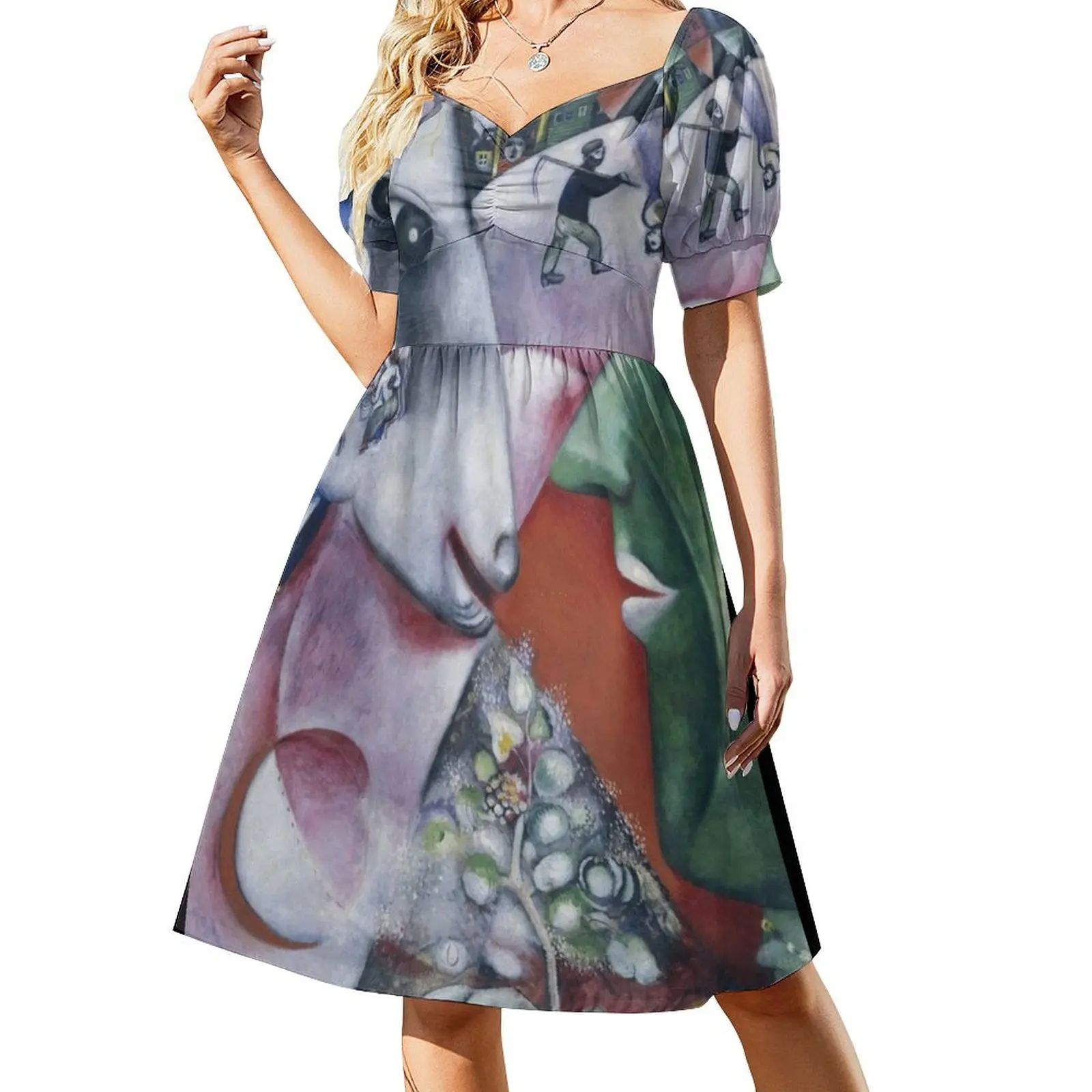 Marc Chagall i and the Village Платье с короткими рукавами Повседневные платья платье для