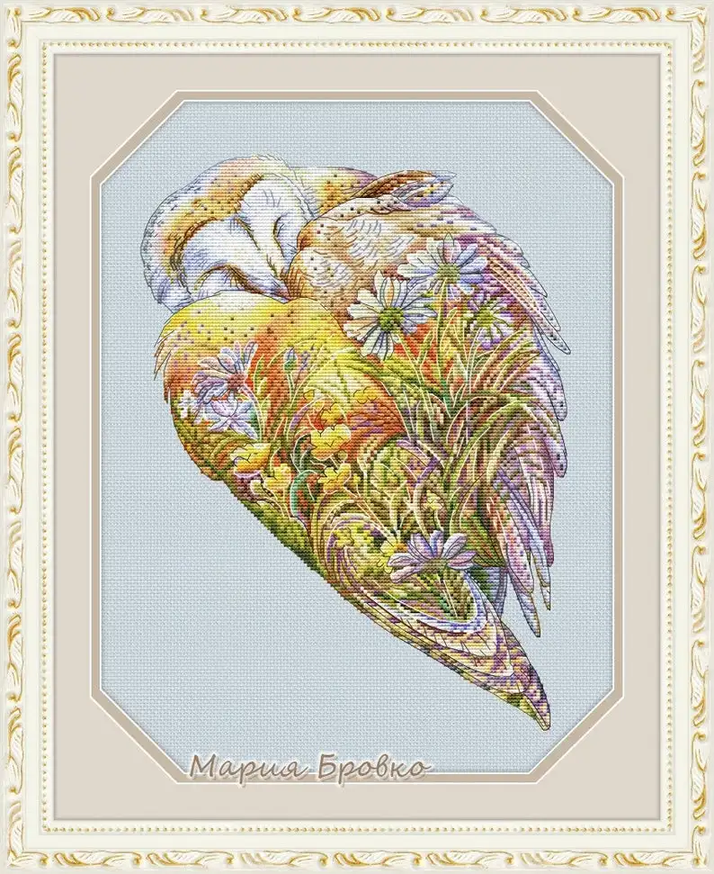 

Flower Owl Embroidery Cross Stitch Kits, Craft DIY Needlework, Cotton Canvas, High-Quality, 33-41