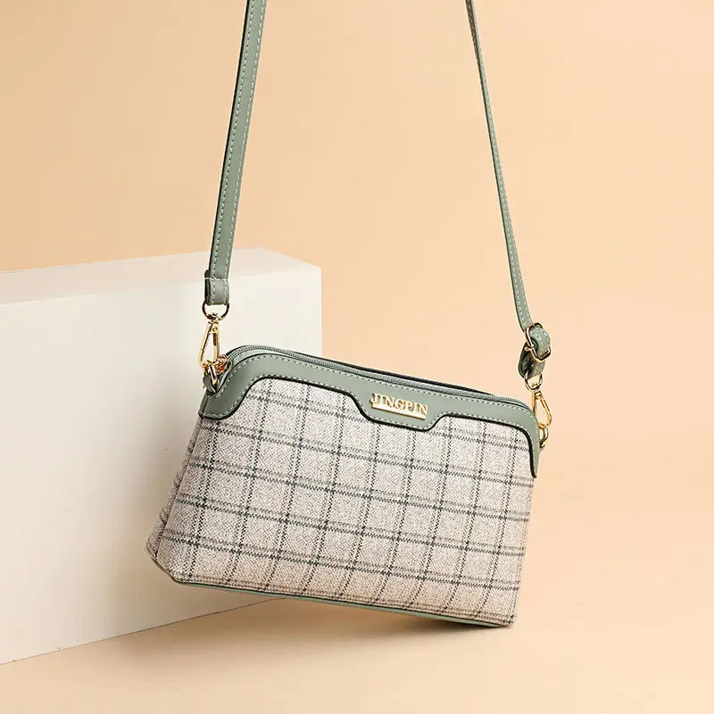 

Маленькая сумка для женщин, новинка 2023, модная универсальная клетчатая сумка-мессенджер через плечо, Повседневная Простая Сумка-конверт для мам среднего возраста