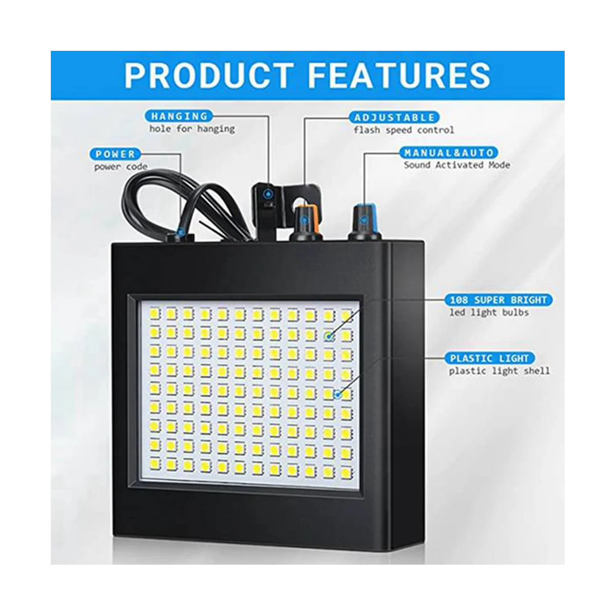 4 стробоскопические лампы белые 108 ярких лампочек лампочки для детской комнаты