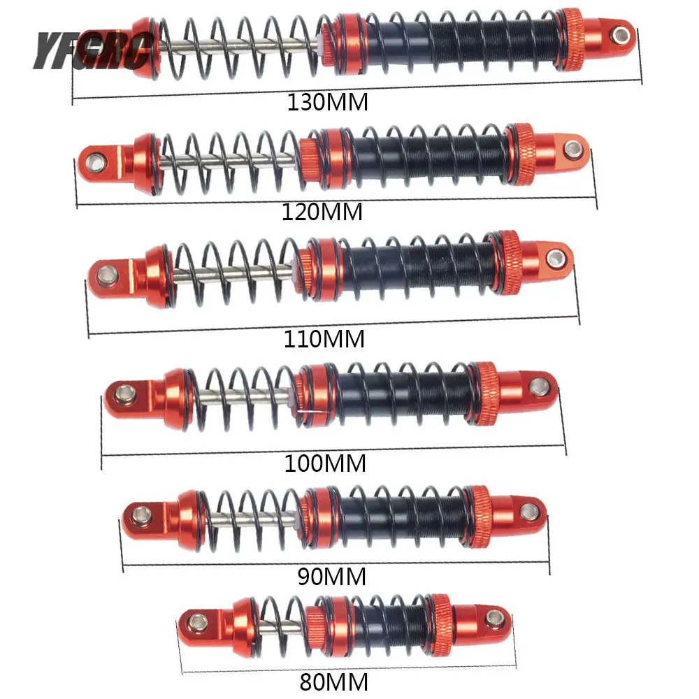 

1/10 RC Гусеничный автомобиль 2/4 шт. металлический амортизатор Регулируемый демпфер 75-125 мм для Axial SCX10 90046 AXI03007 Traxxas TRX-4 D90 CC01