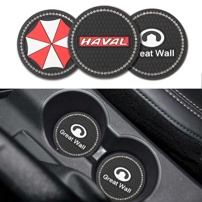 

1PC Car Diamond Coasters Silica Gel Anti-slip Pad Mat for Haval Jolion 2022 2021 H9 F7X F7 H2S H7 H1 M6 H3 H4 H5 H6 Accessories