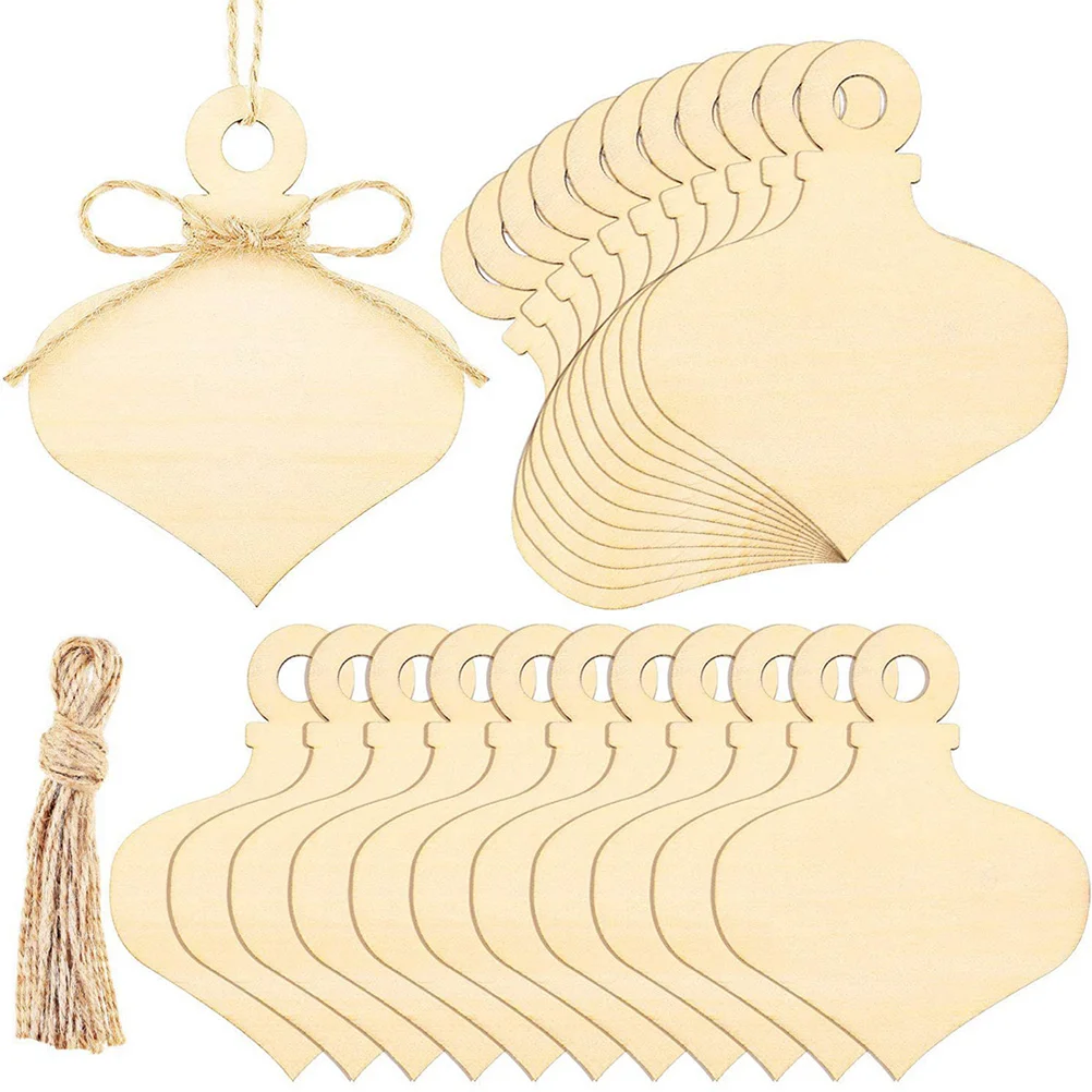 

Christmas Blank Wood Piece Trees Decor Craft Pendant Xmas Ornaments Decorations