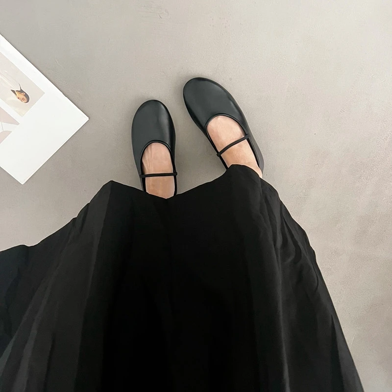 

Балетки женские с круглым носком, классические туфли на плоской подошве, с эластичным ремешком, Элегантные Туфли Мэри Джейн, на День святого Валентина