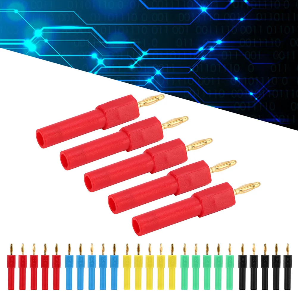 

5Pcs 2mm Banana Male Plug To 4mm Female Socket Probe Adapter PA Brass J.20011 Multimeter Convert Plugs Hand Tool Brass Probe
