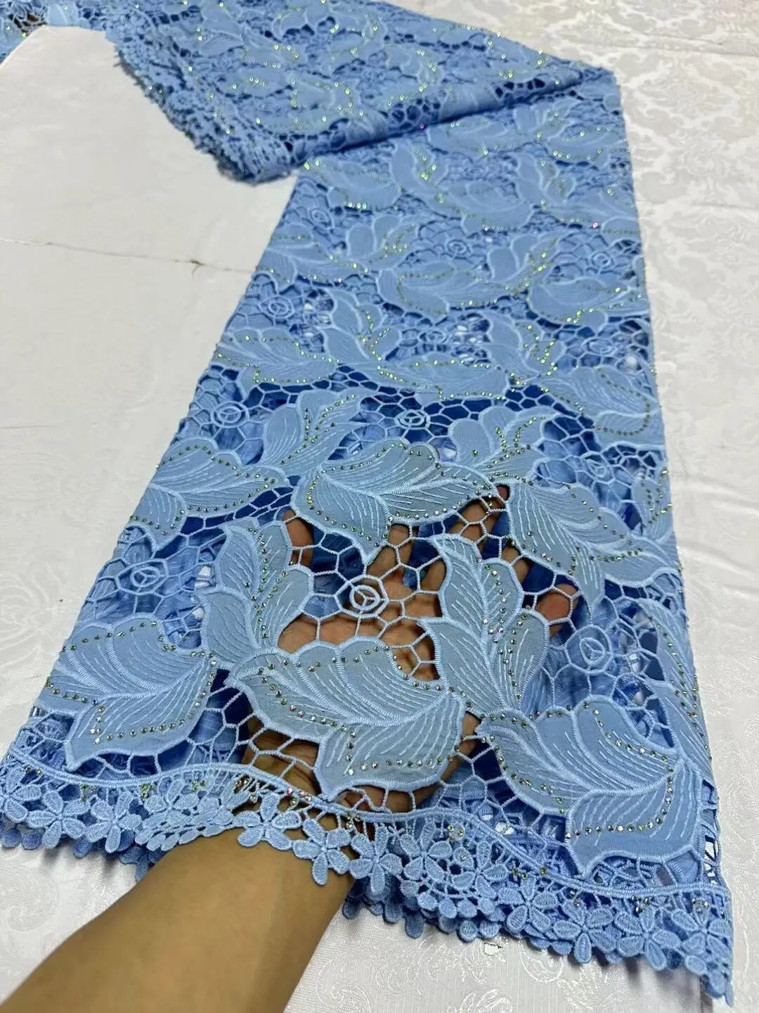 Новейшая африканская кружевная ткань 2024 высокого качества хлопчатобумажные