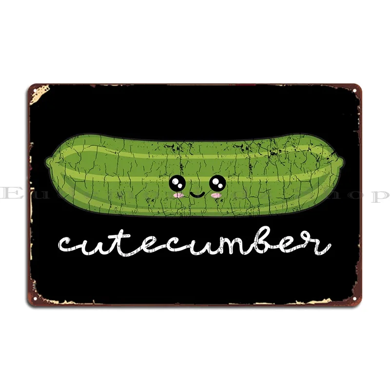 

Funny Cute Cucumbers Desig Metal Plaque Poster Cinema Mural Create Iron Painting Tin Sign Poster