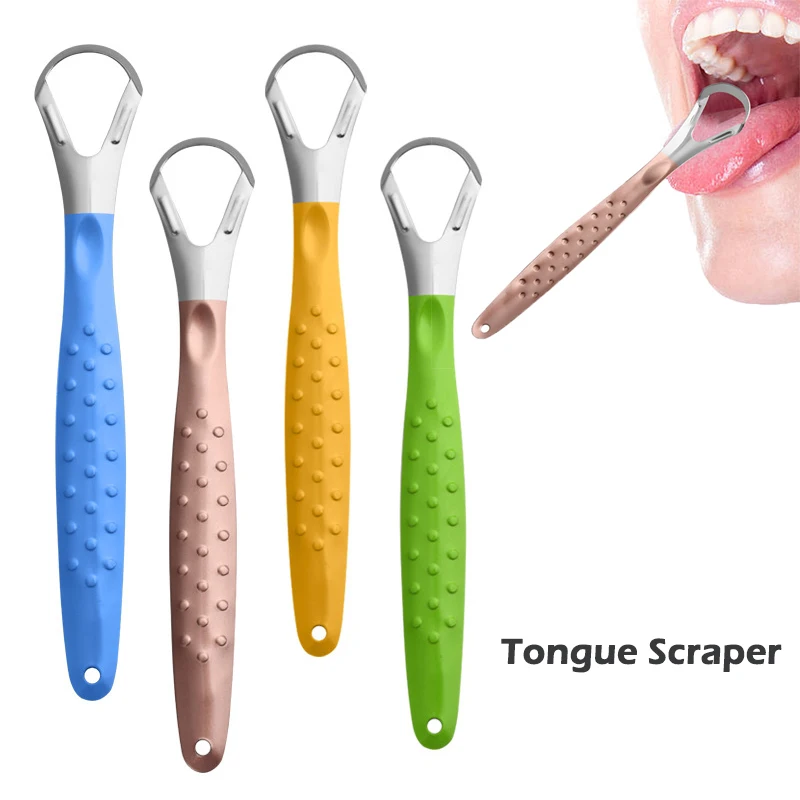 

Stainless Steel Tongue Scraper Cleaner for Oral Hygiene Surgical Grade Tounge Scrapper Brush Dental Eliminate Cure Bad Breath