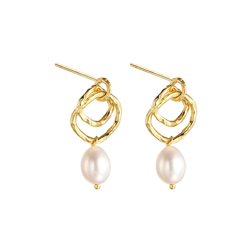 

WPB S925 серьги из стерлингового серебра женские жемчужные серьги круглые многослойные Роскошные ювелирные изделия для девочек свадебный под...