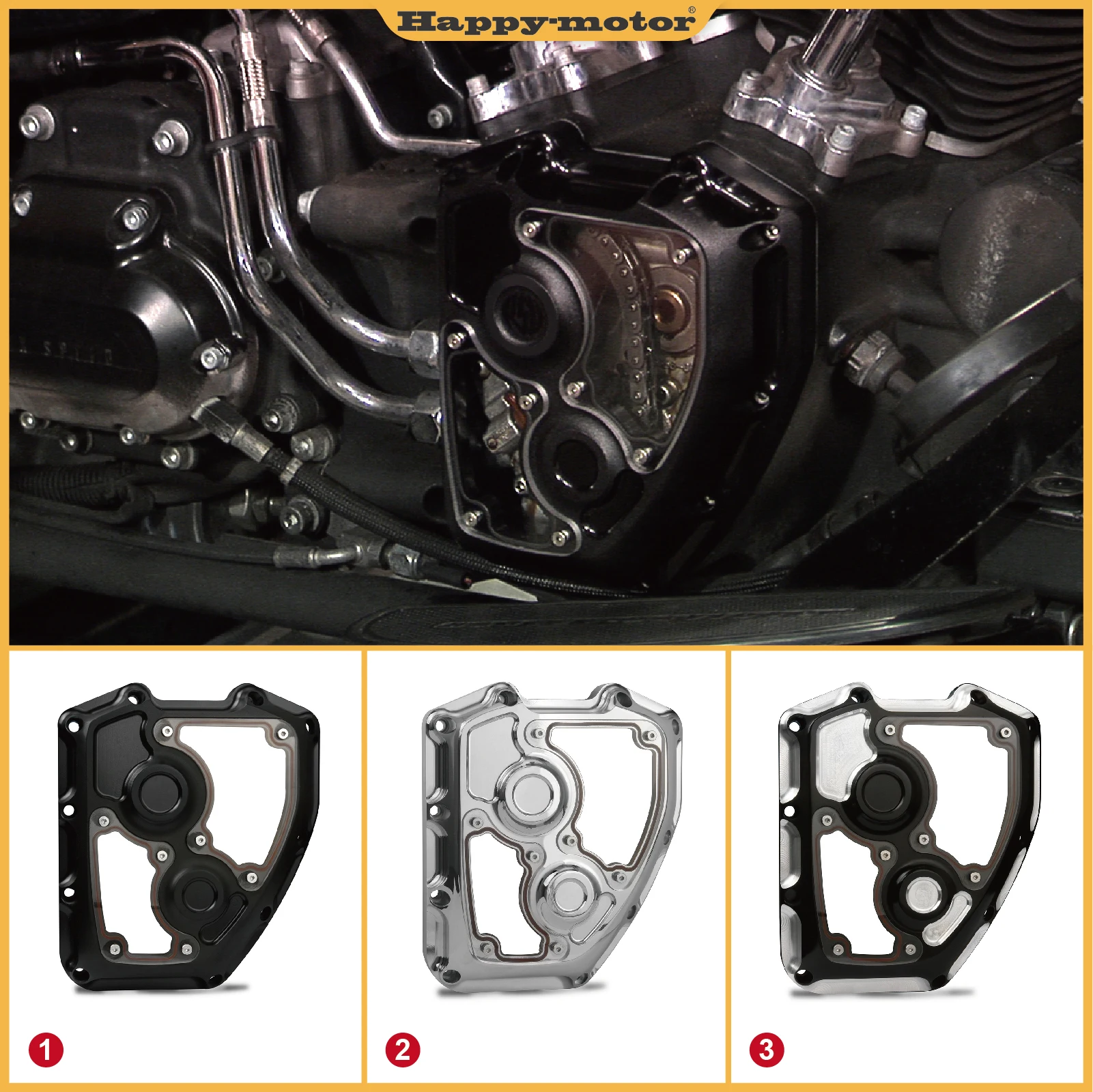 Черный хромированный чехол с ЧПУ Clarity Cam для Harley Twin road king FLHR Street Glide FLHX 06-16 softail FLSTF