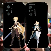genshin impact project game phone case for xiaomi redmi 9 10 9i 9at 9t 9a 9c note 9 9t 9s 10 pro 10s 5g coque back black