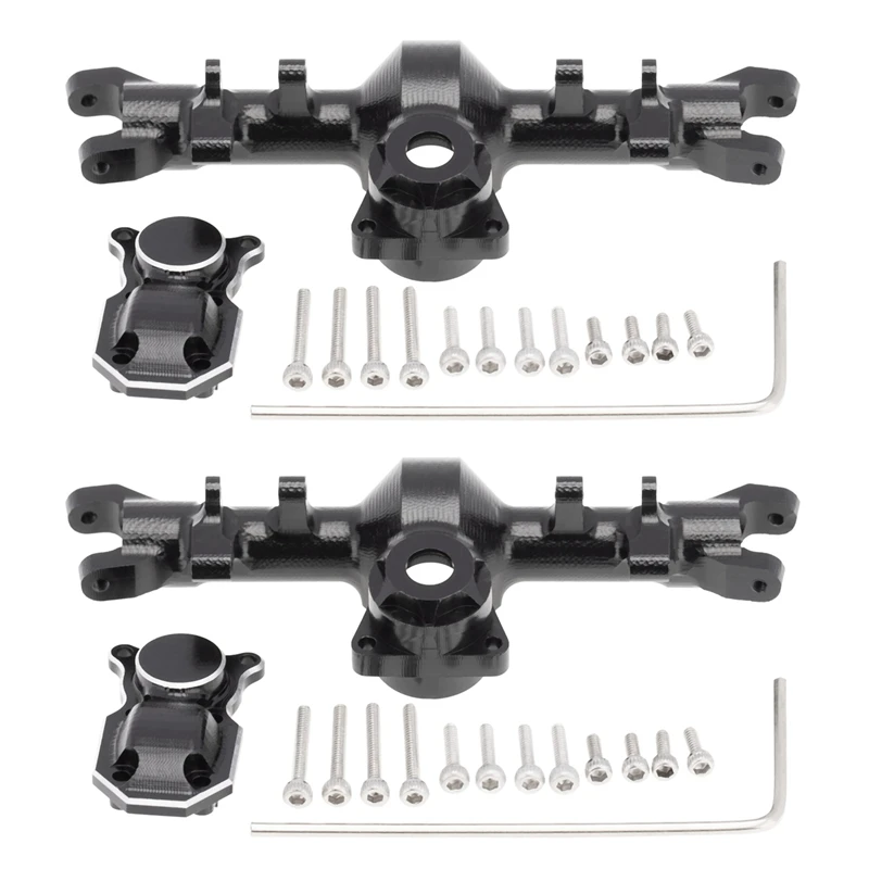 

2X для 1/24 RC Crawler Axial SCX24 90081 AXI00002 детали, металлическая передняя и задняя оси, защитная крышка, обновленные аксессуары, передняя