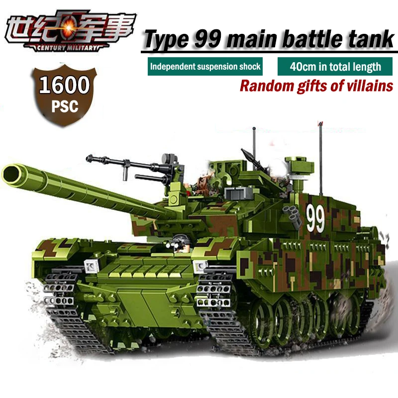 

Модель 2022 года, модель WW2 M1A2 T-90 Type 99 1:28, армейский танк, пистолет, колесница, набор строительных блоков для самостоятельной сборки, игрушки, де...