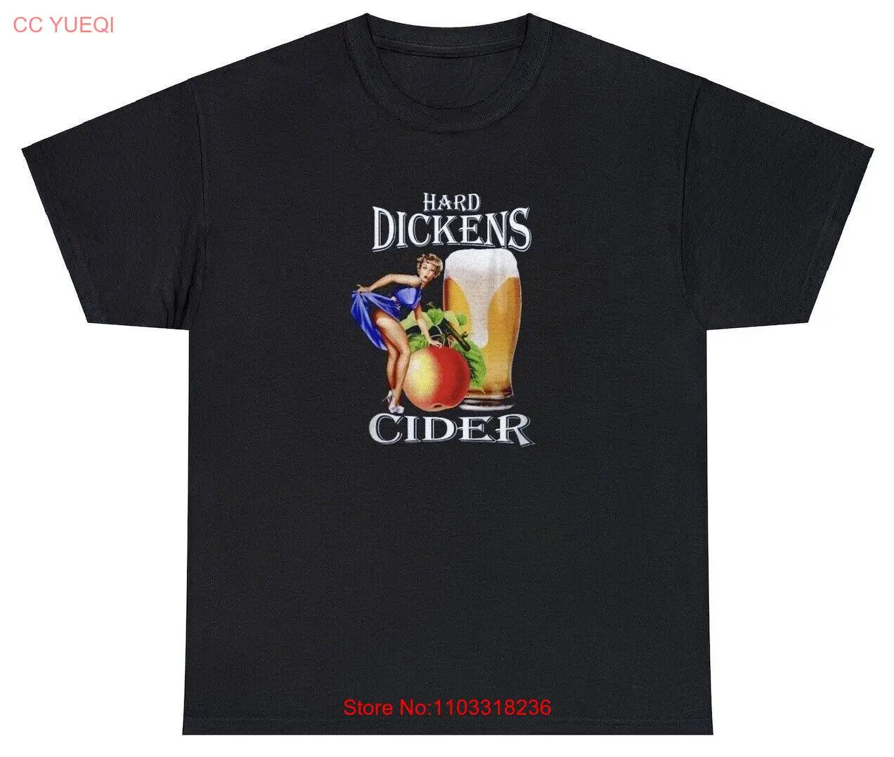 Жесткая футболка Dickens с изображением сидра забавные высказки игра в каламбур