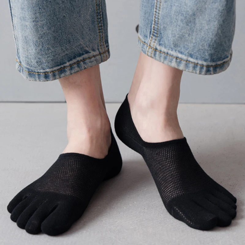

Men's Socks Five-finger Toe Socks Summer Thin Cotton Boat Sock Deodorant Sweat-absorbent Male Split-toe Socks Short Socks