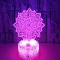 flower 3d led night light 16 colors touch remote control 3d table lamp home decor birthday gifts for kids sleeping nightlight