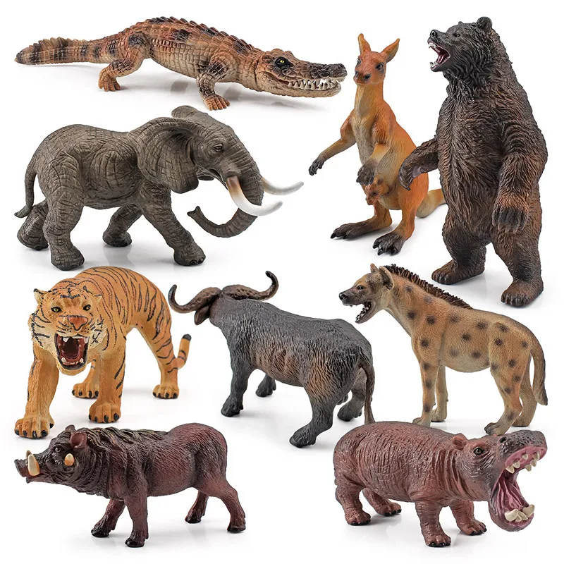 

Simulation Realistic Wild Animal Figurines Wolf Hippo Crocodile Hyena Action Figures Model Children Collection Educational Toy ​