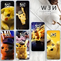 cute love pikachu pokemon for xiaomi redmi note 10s 9 civi poco x4 x3 nfc f3 gt m4 m3 m2 x2 f2 pro c3 5g transparent phone case