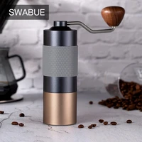 adjustable set coffee beans grinder manual aluminum alloy with stainless steel core mill burr solid wood handle protable kitchen