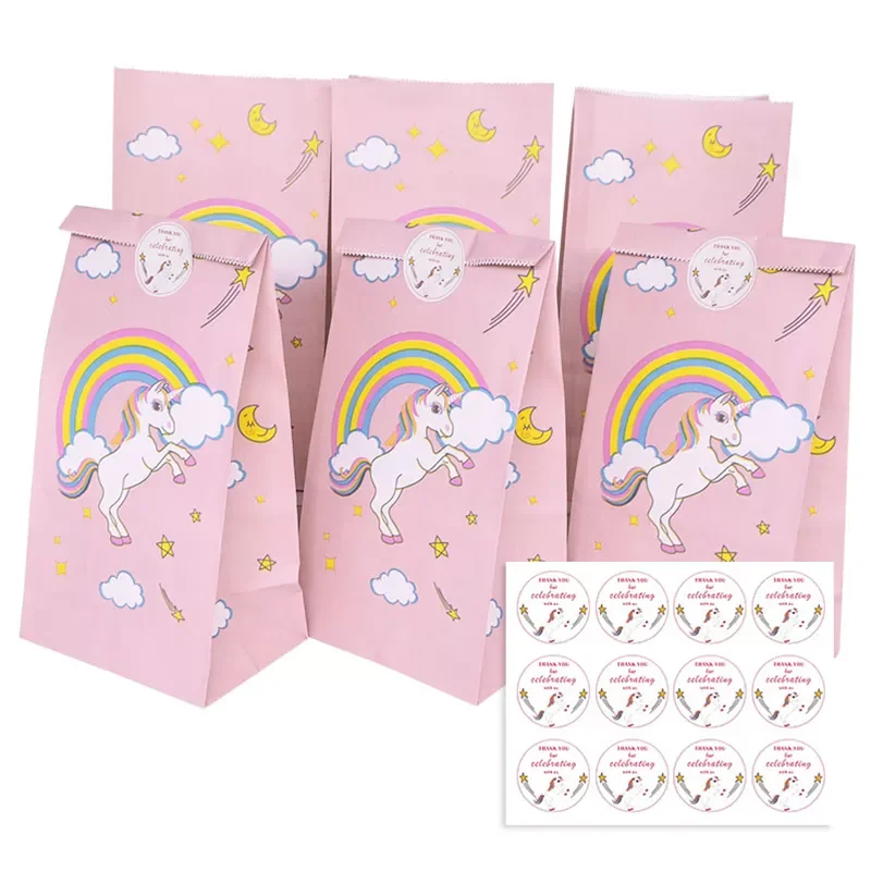 

Unicorn Paper Candy Gift Bag Unicorn Party Cookie Popcorn Box for Kids Girl Birthday Party Decoration Supplies Baby Shower Favor