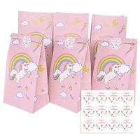 unicorn paper candy gift bag unicorn party cookie popcorn box for kids girl birthday party decoration supplies baby shower favor