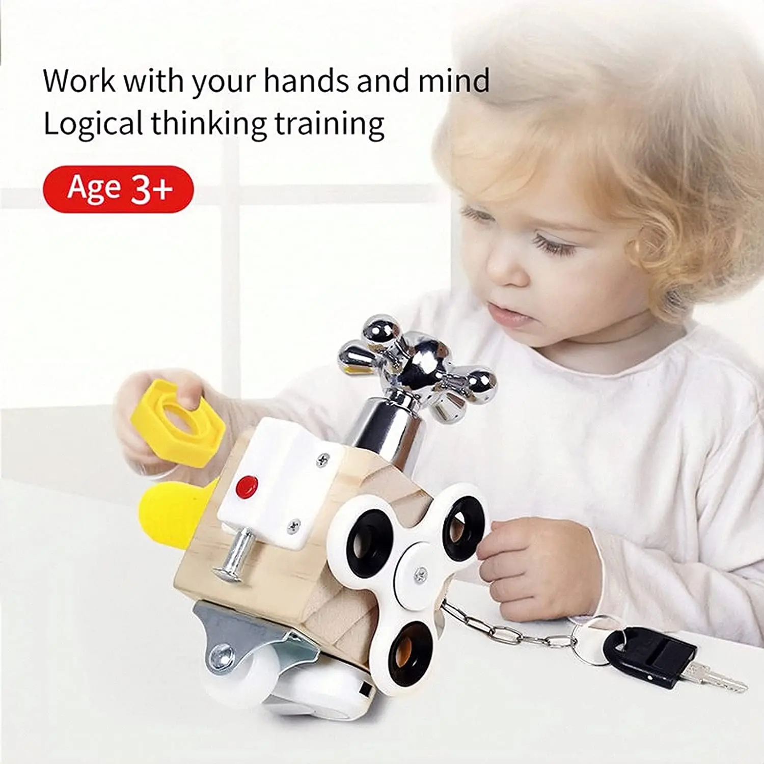 

Hot Baby Busy Board Wooden Busy Cube Children Montessori Educational Toys Fidget Toys Kids Learning Toys Preschool Training