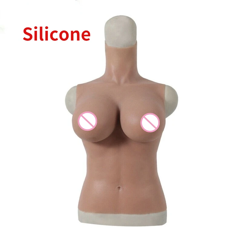 Silicone G Cup Half Body Fake Breast Form Enhancer for Crossdressers Drag Queen All Silicone