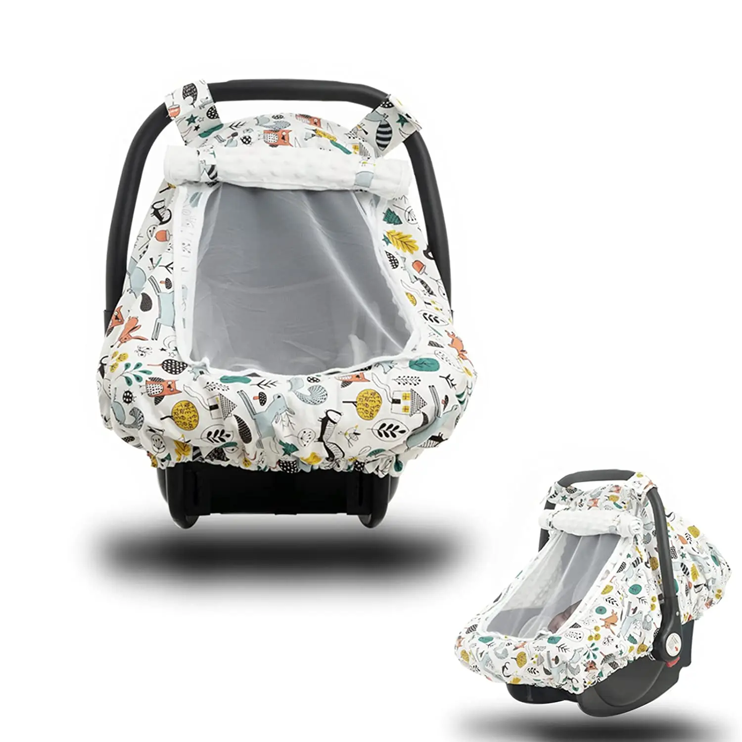 Universal Car Seat Covers for Babies Infant Baby Carseat Canopy Stretchy Carrier Cover with Peep Windows and Breathable Mesh