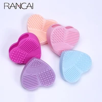 rancai makeup brush cleaner scrubber cosmetics beauty silicone brush egg heart brushes cleaning tools