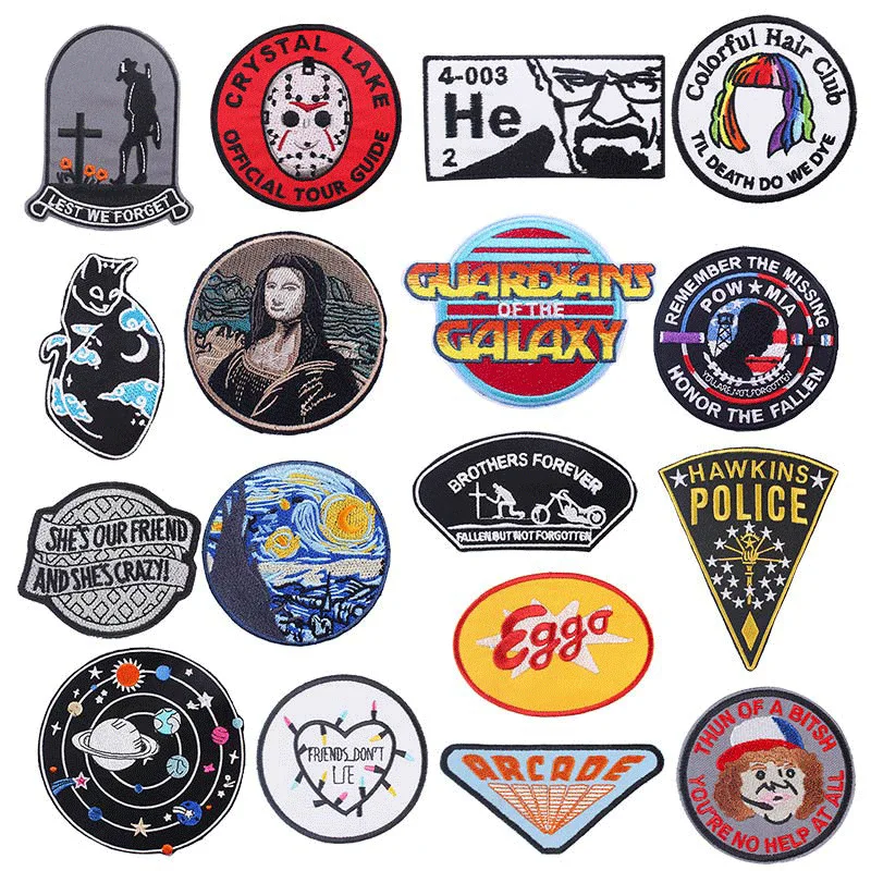 

30pcs/lot Anime Creative Fun Embroidery Patch Galaxy Cat Paint Hair Club Clothing Decoration Accessory Strange Thing Applique