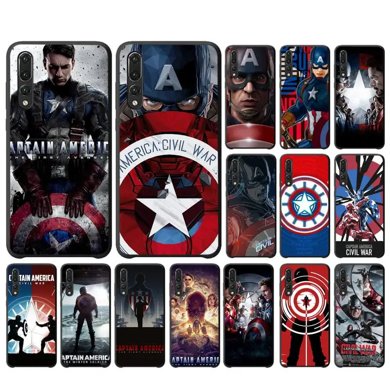 

Disney Captain America Phone Case for Huawei P30 40 20 10 8 9 lite pro plus Psmart2019