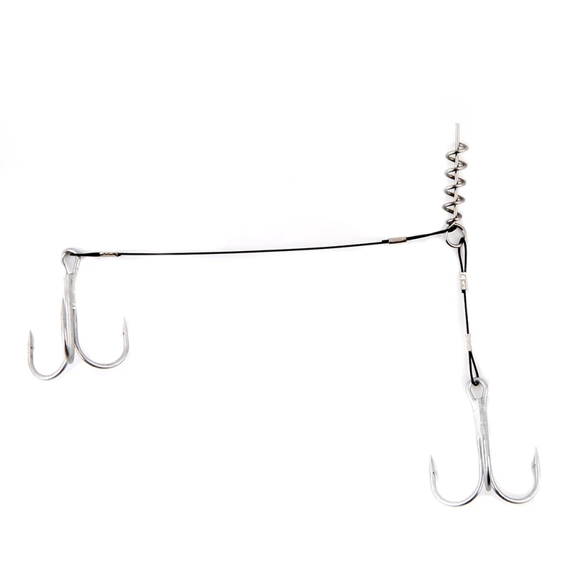 Fishing lure soft lure rig double VMC hook With Screw Connector Breaking Strength Stingers For Big Shad Lure fishing tackle