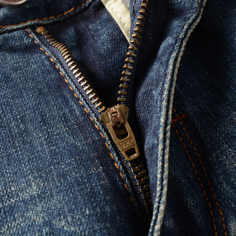 Fashion Designer Men Jeans High Quality Retro Blue Elastic Slim Fit Ripped Jeans Men Casual Trousers Vintage Denim Pants Hombre