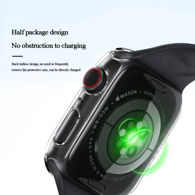 PC Protective Case For Apple Watch Series 7 Protector Cover for Iwatch 41mm 45mm Frame Drop-proof Bumper Shell Case Accessories