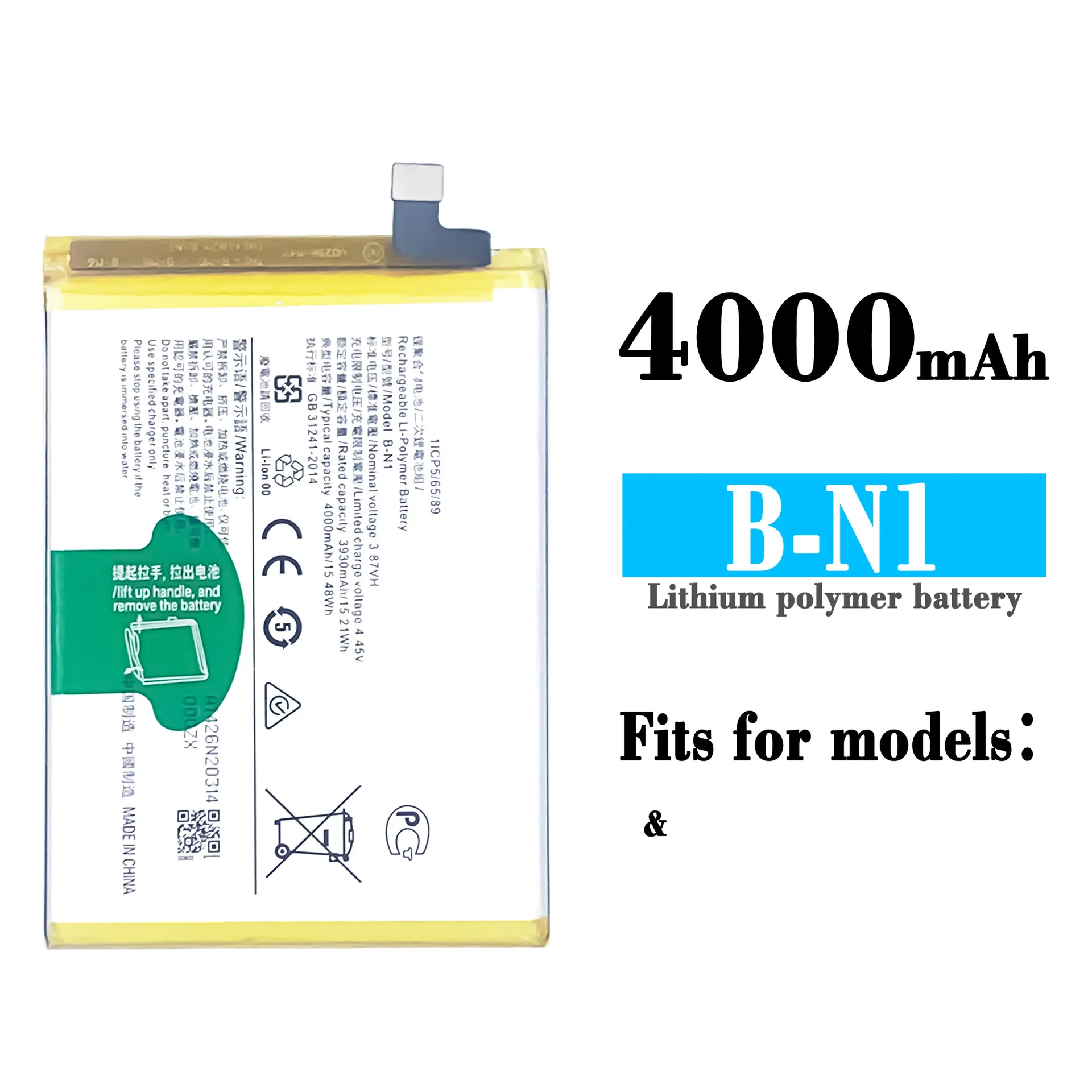 

100% Orginal High Quality Replacement Battery For VIVO B-N1 4000mAh New Built-in Large Capacity Lithium Batteries